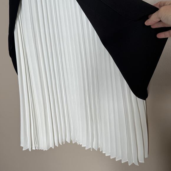 Commence Two Tone Pleated Long Skirt~Black/White~NEW w/Tags~Large - Picture 5 of 14